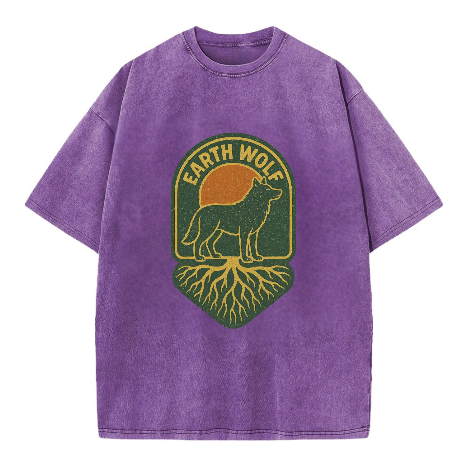 Earth Wolf Roots  - Vintage T-shirt - Purple