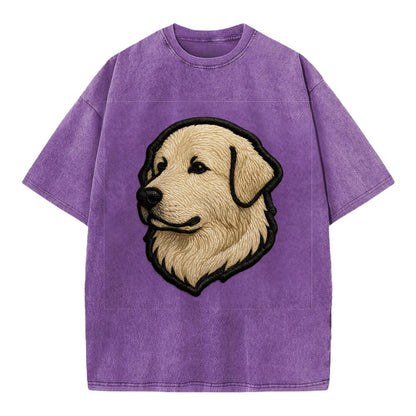 Great Pyrenees - Trendy fluffy giant des - Vintage T-shirt - Purple