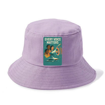 Diverse voices being heard and amplified - "Every Voice Matters" - inclusive society - Bucket Hat - Purple