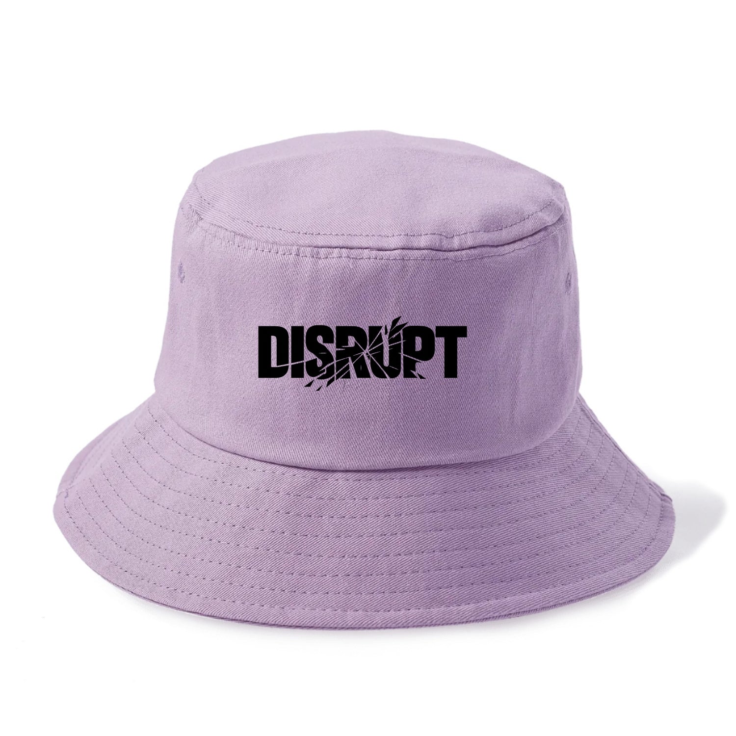 Bold typography design - "DISRUPT" - breaking patterns, changing game - Bucket Hat - Purple