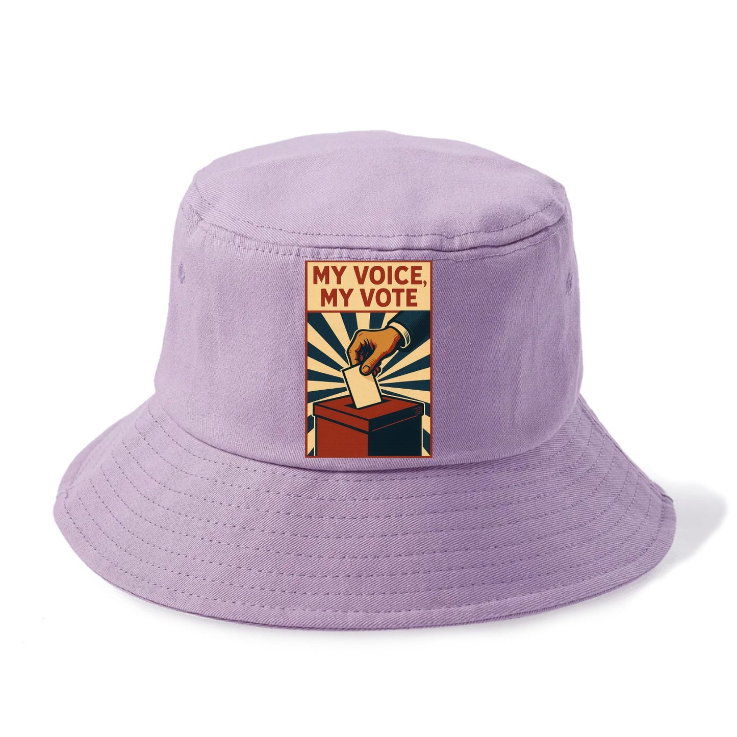 Hand dropping ballot into box with determination - "My Voice, My Vote" - individual - Bucket Hat - Purple