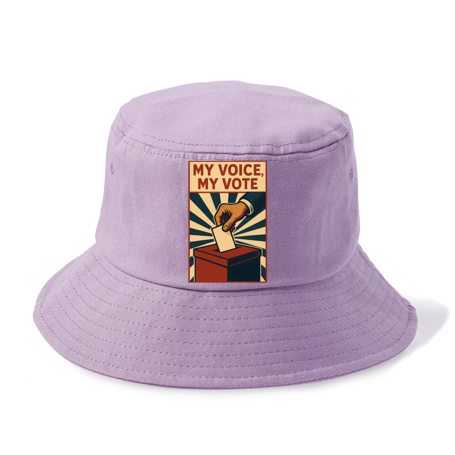 Hand dropping ballot into box with determination - "My Voice, My Vote" - individual - Bucket Hat - Purple