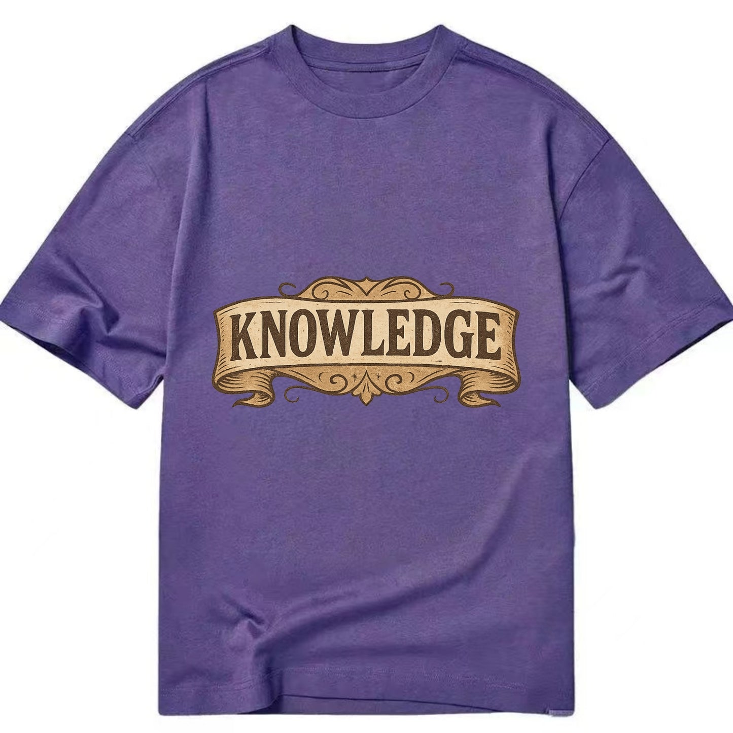 Bold typography design - "KNOWLEDGE" - learning, understanding - Classic T-shirt - Purple