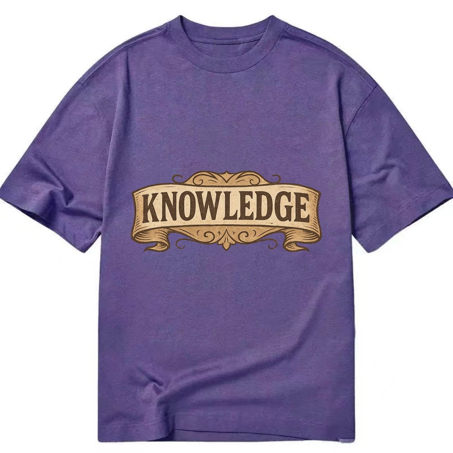 Bold typography design - "KNOWLEDGE" - learning, understanding - Classic T-shirt - Purple