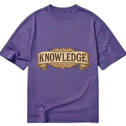 Bold typography design - "KNOWLEDGE" - learning, understanding - Classic T-shirt - Purple