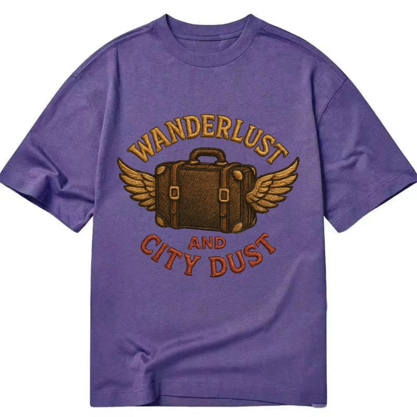 Wanderlust And City Dust  - Classic T-shirt - Purple