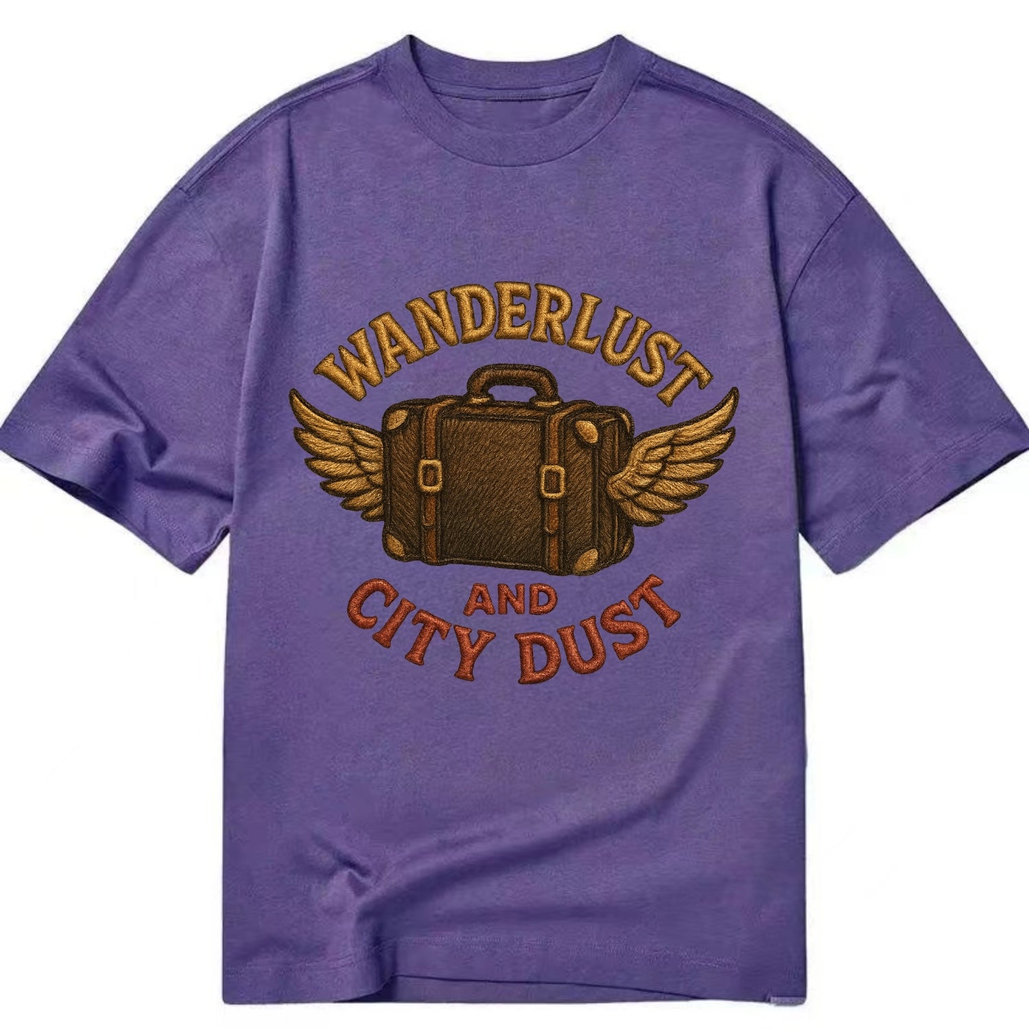 Wanderlust And City Dust  - Classic T-shirt - Purple