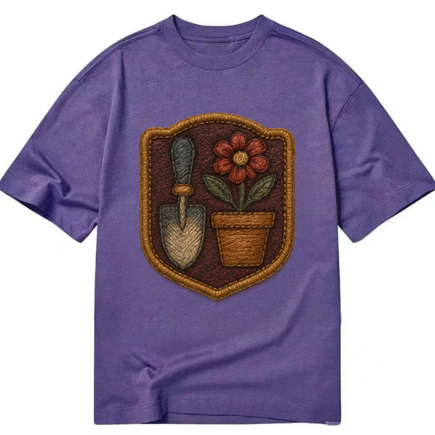 Garden trowel with flower pot - gardener badge - Classic T-shirt - Purple