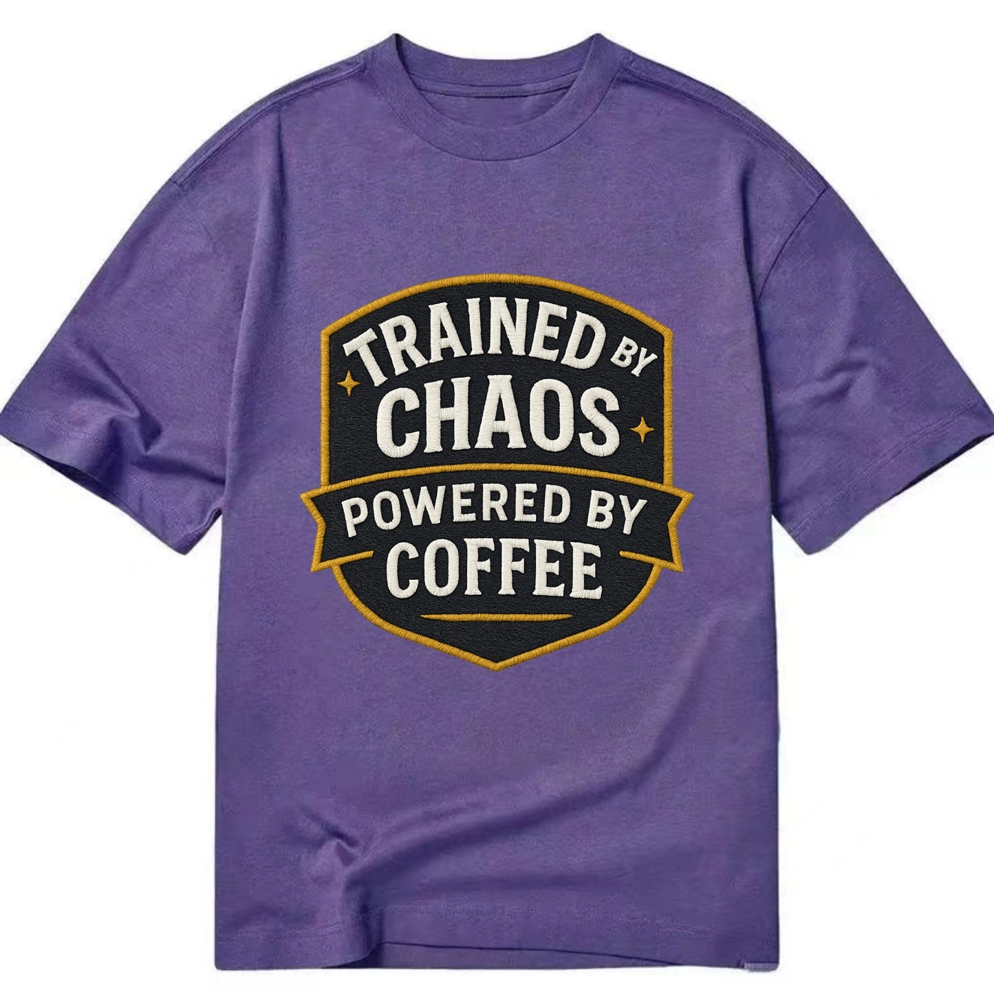 Trained by chaos, powered by coffee - Classic T-shirt - Purple