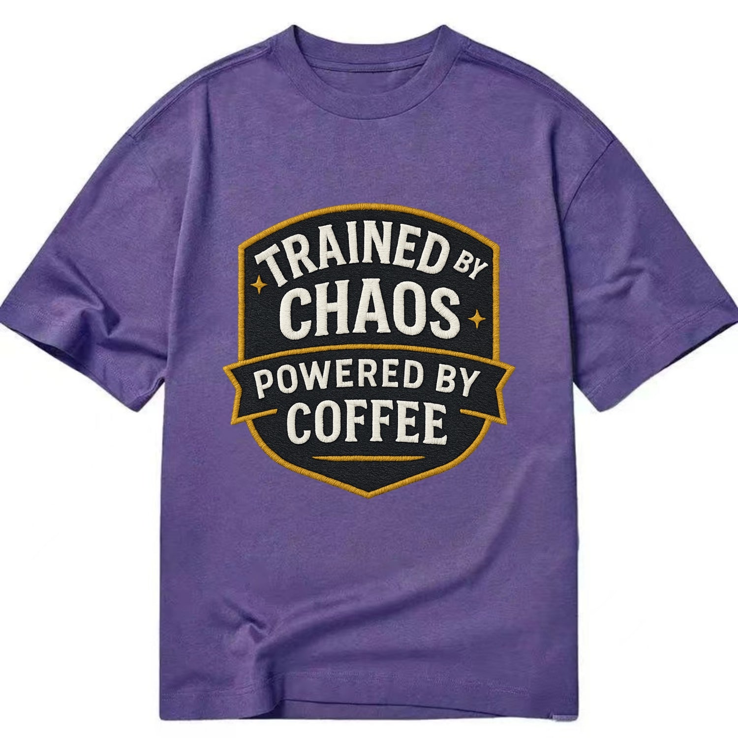 Trained by chaos, powered by coffee - Classic T-shirt - Purple