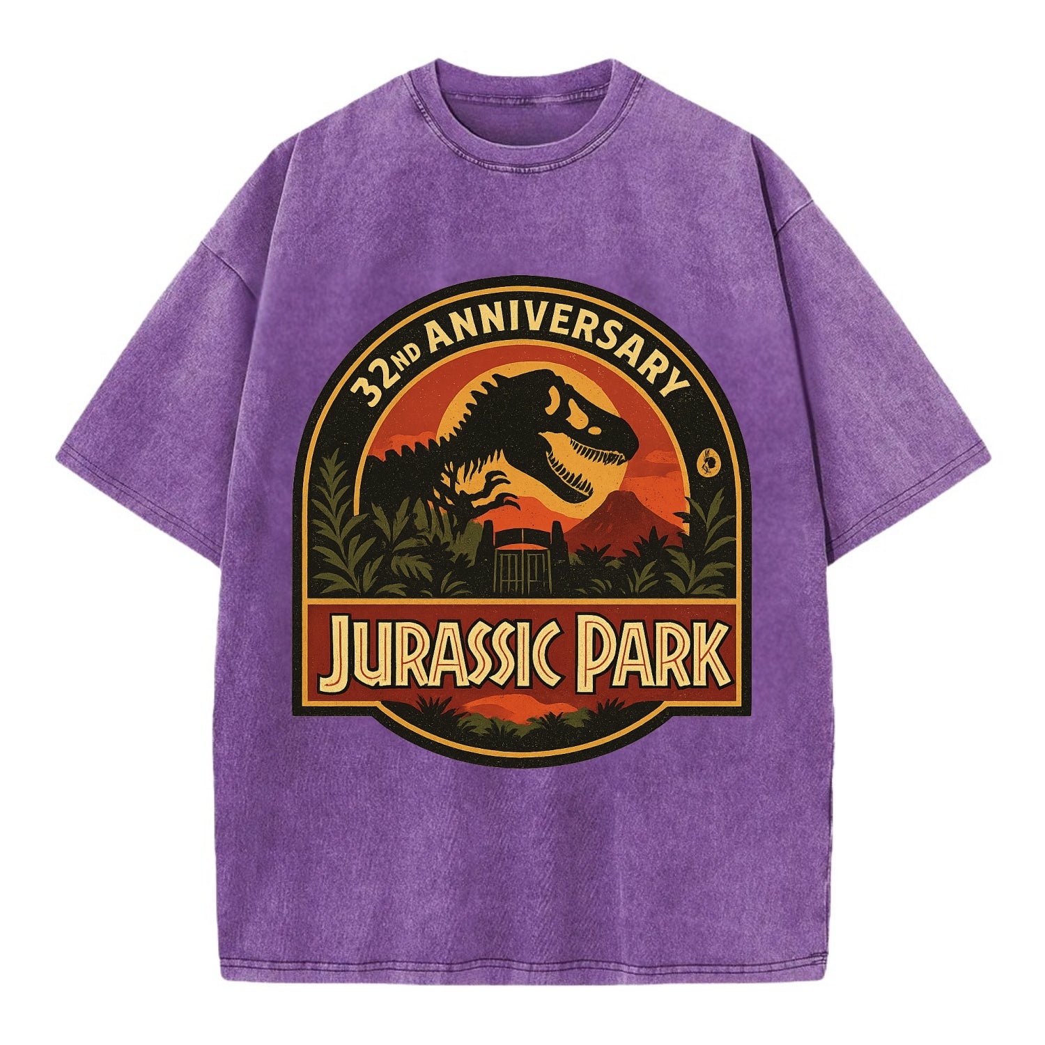 Jurassic Park 32nd Anniversary - Vintage T-shirt - Purple
