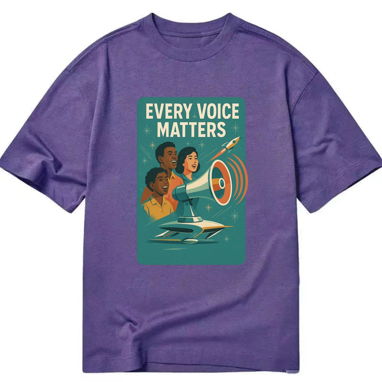 Diverse voices being heard and amplified - "Every Voice Matters" - inclusive - Classic T-shirt - Purple