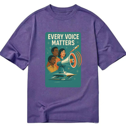Diverse voices being heard and amplified - "Every Voice Matters" - inclusive - Classic T-shirt - Purple