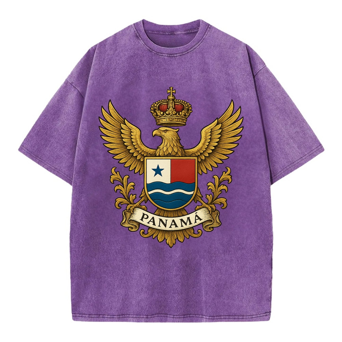 Panama Heritage Badge  - Vintage T-shirt - Purple