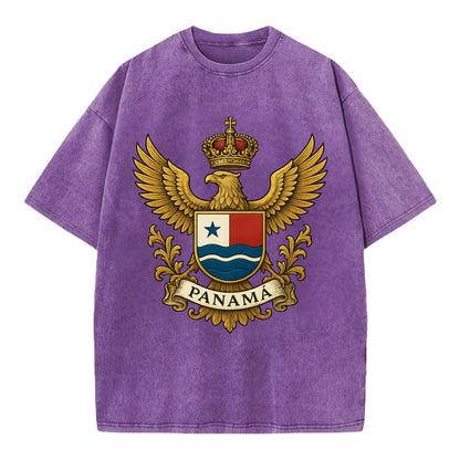 Panama Heritage Badge  - Vintage T-shirt - Purple