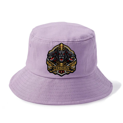 CERBERUS THREE HEADS - triple hound in black and red , underworld - Bucket Hat - Purple