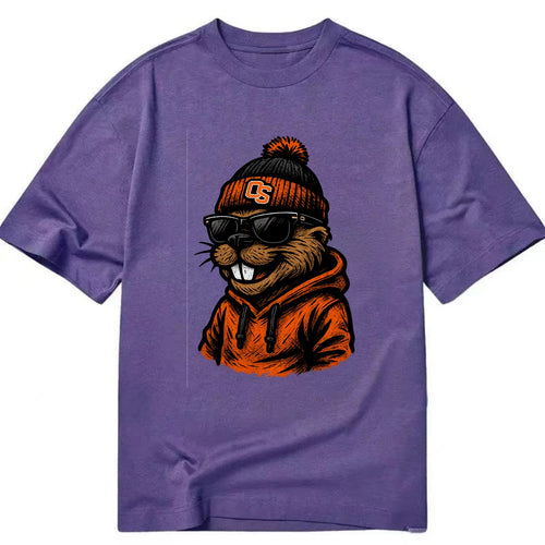 Corvallis Beaver wearing Oregon State beanie with OS patch - Classic T-shirt
