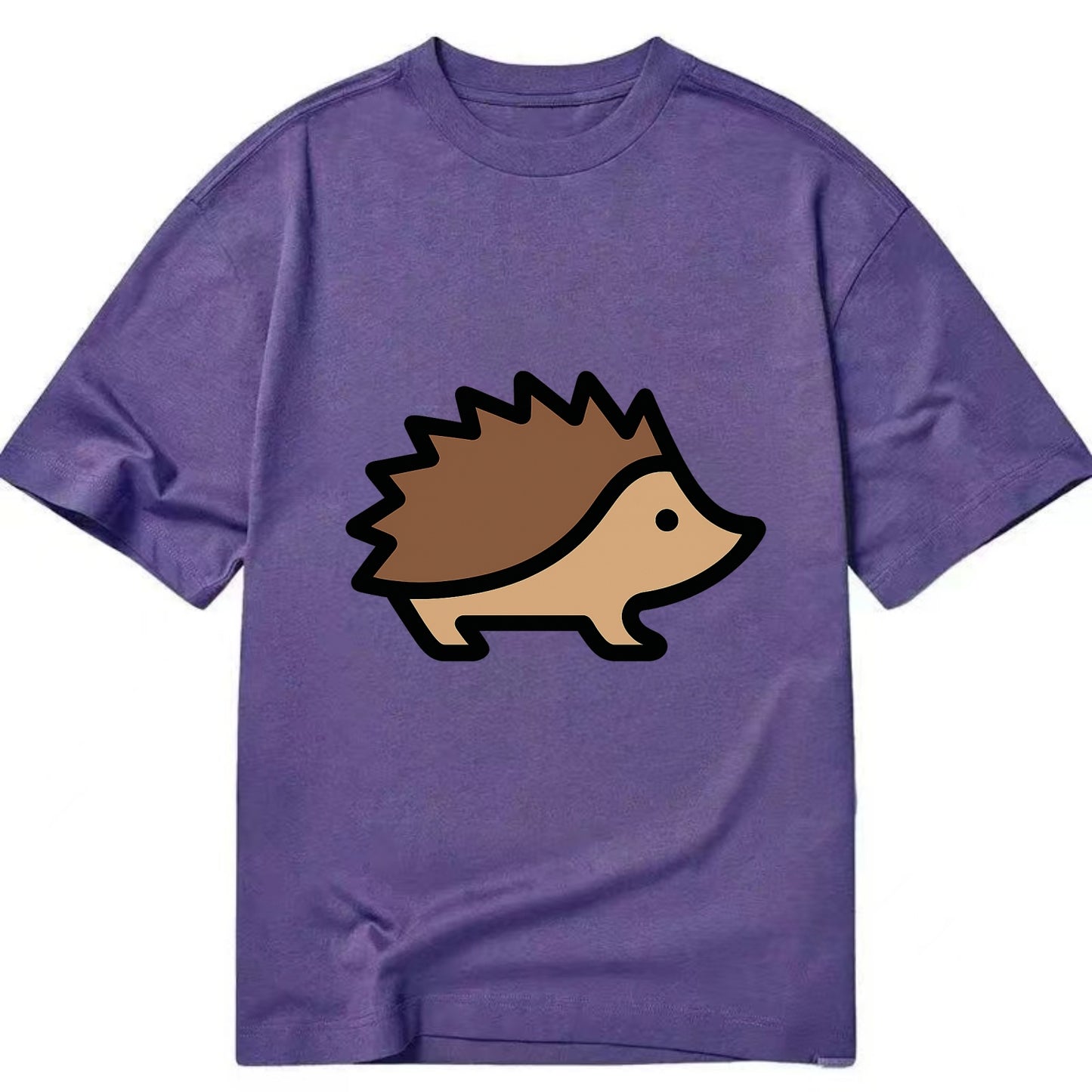 Hedgehog - Brown spiky back flat side profile - Classic T-shirt - Purple