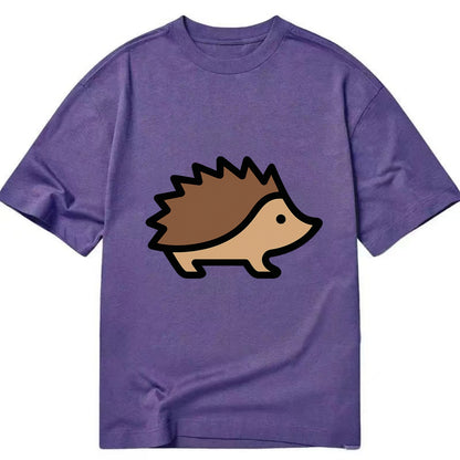 Hedgehog - Brown spiky back flat side profile - Classic T-shirt - Purple