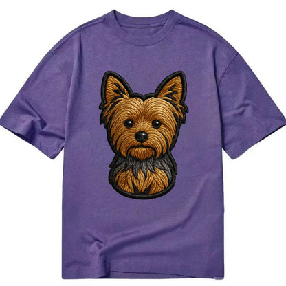Yorkshire Terrier - Modern tiny dog logo - Classic T-shirt - Purple