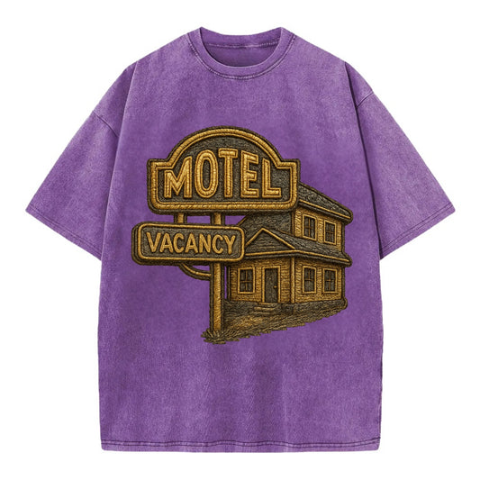 Motel Sign  - Vintage T-shirt - Purple