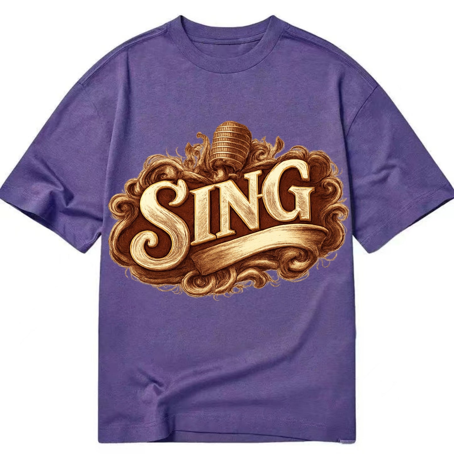 Bold typography design - "SING" - vocal expression, musical soul - Classic T-shirt - Purple