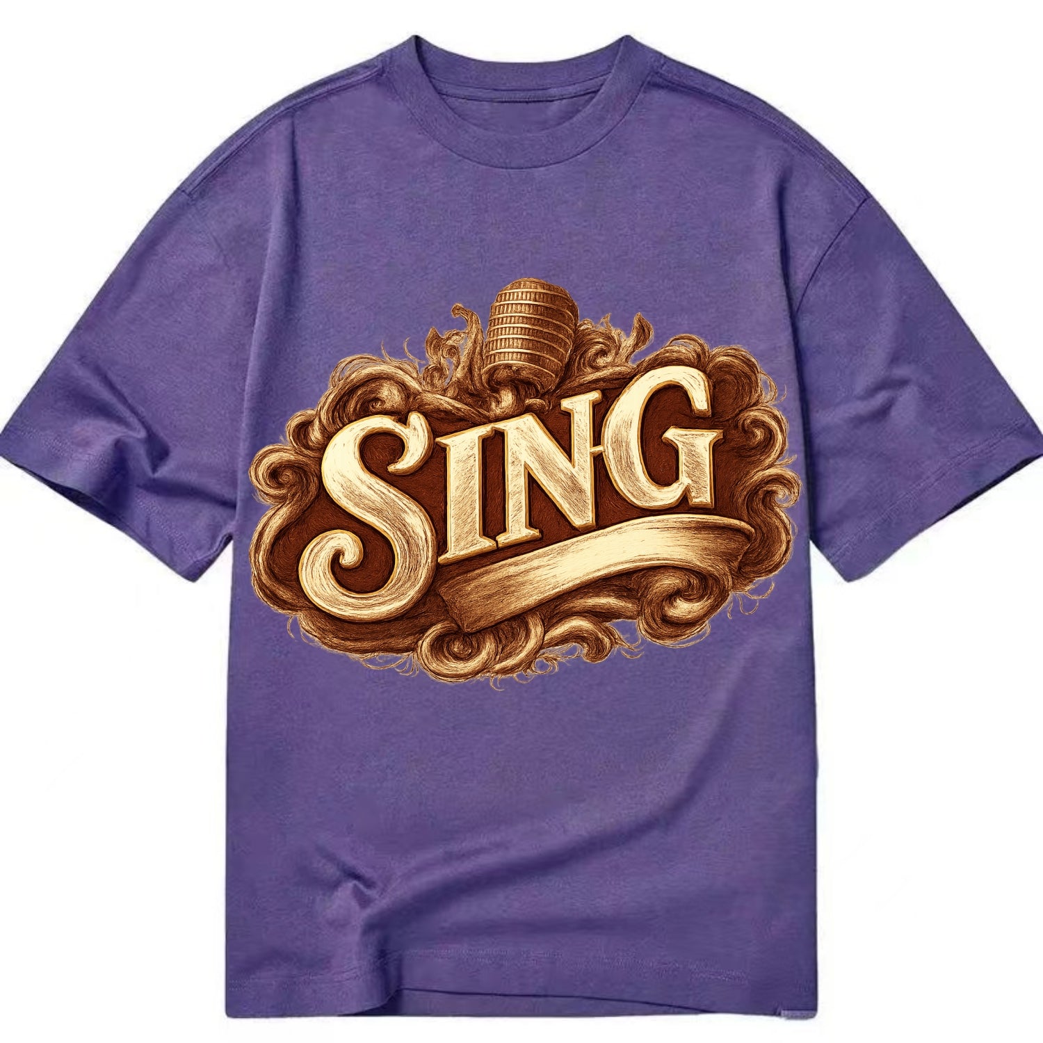 Bold typography design - "SING" - vocal expression, musical soul - Classic T-shirt - Purple