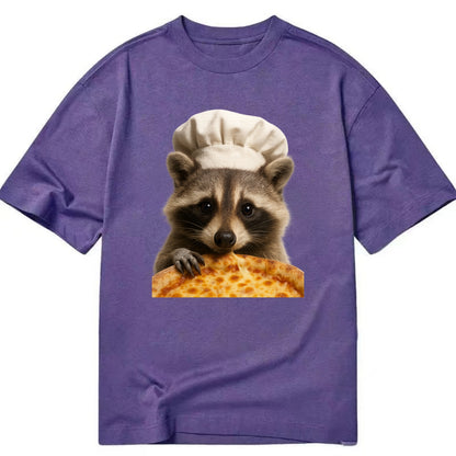 Pizza Dad Raccoon  - Classic T-shirt - Purple