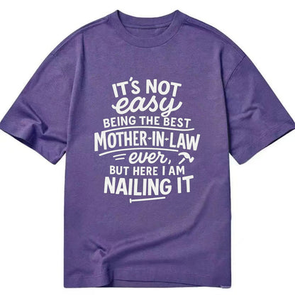 It's not easy being the best STEPDAD ever, but here I am nailing it - Classic T-shirt - Purple