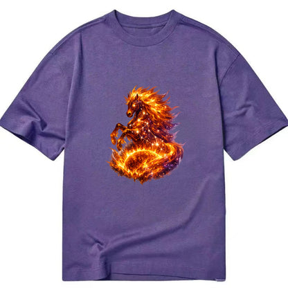 SOLAR FLARE | Horse emerging from the sun | Solar corona mane | Star power | - Classic T-shirt - Purple