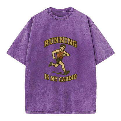 Running Late Is My Cardio  - Vintage T-shirt - Purple