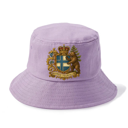 Finland Brown Bear Emblem  - Bucket Hat - Purple