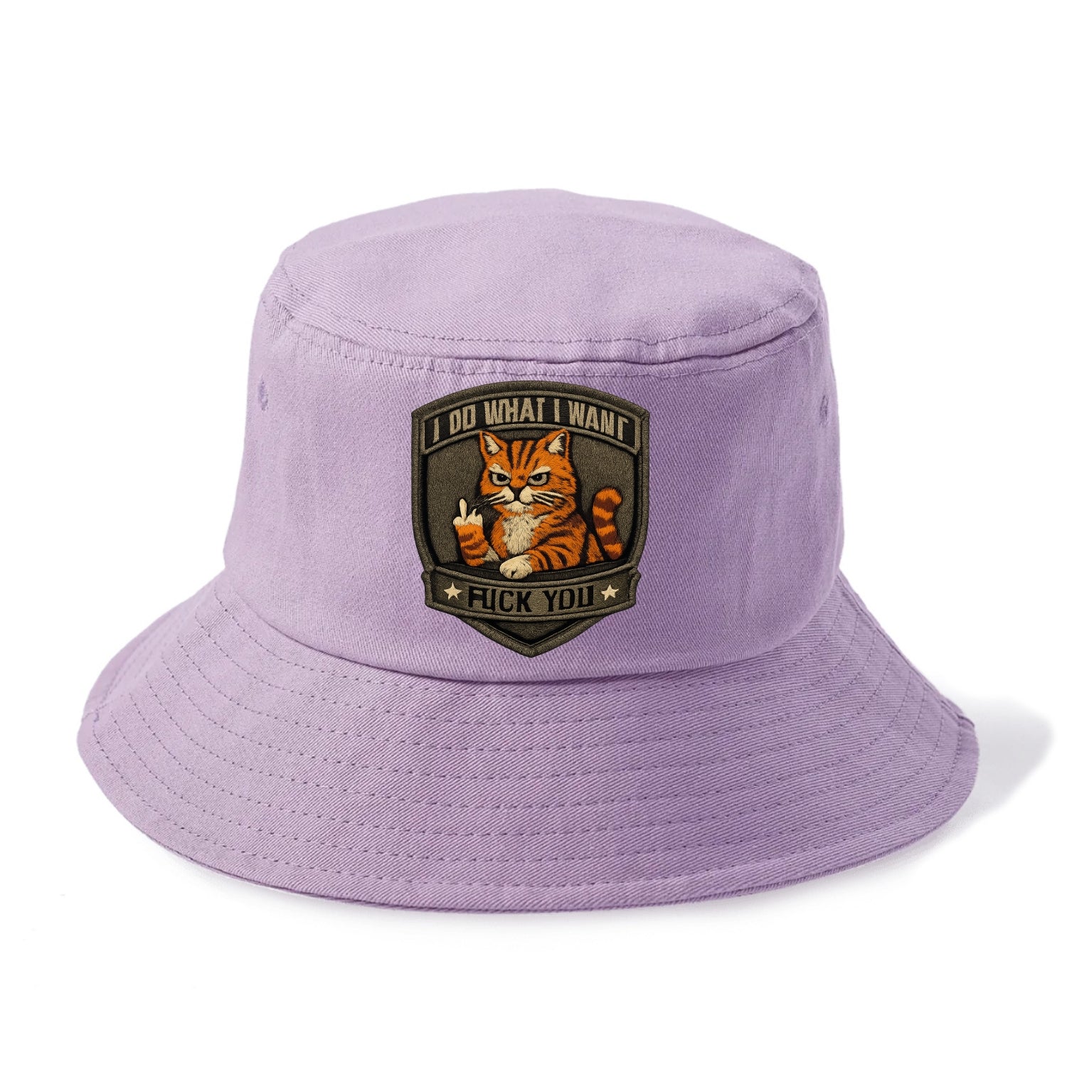 I DO WHAT I WANT CAT - sassy cat in orange , feline attitude - Bucket Hat - Purple
