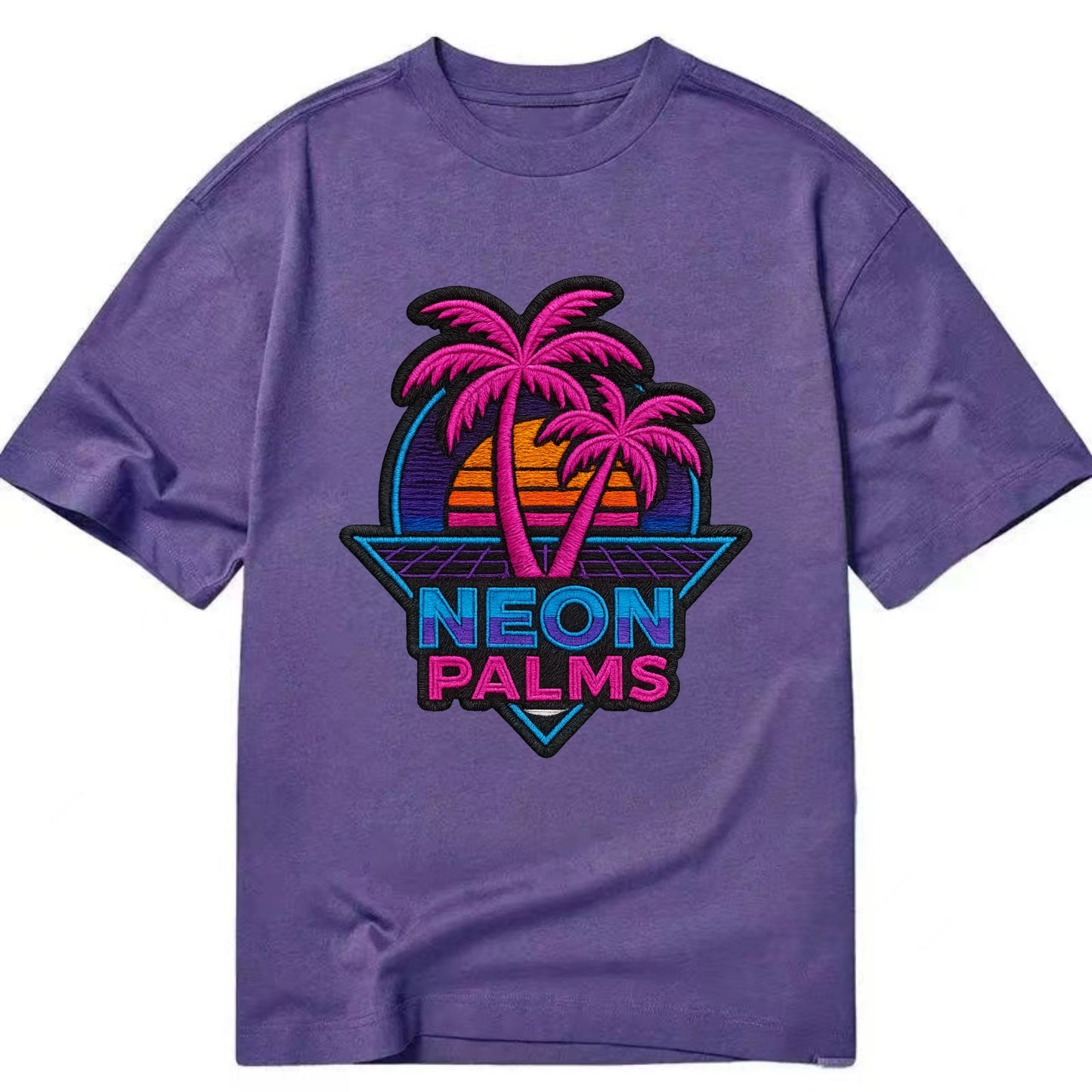 Neon Palms - Classic T-shirt - Purple