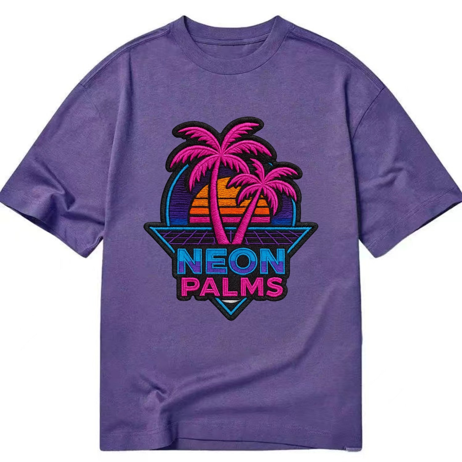 Neon Palms - Classic T-shirt - Purple