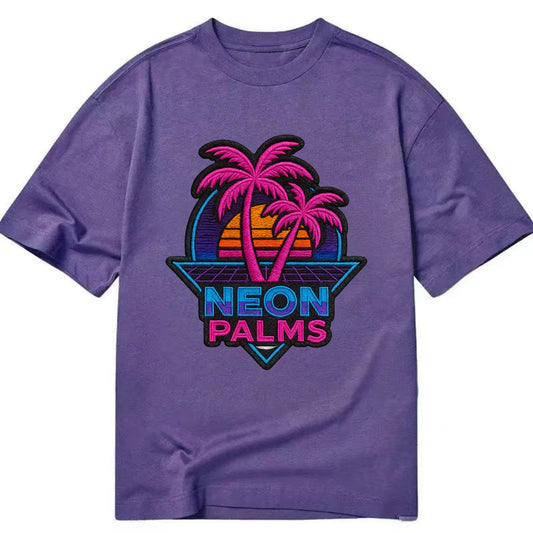 Neon Palms - Classic T-shirt - Purple