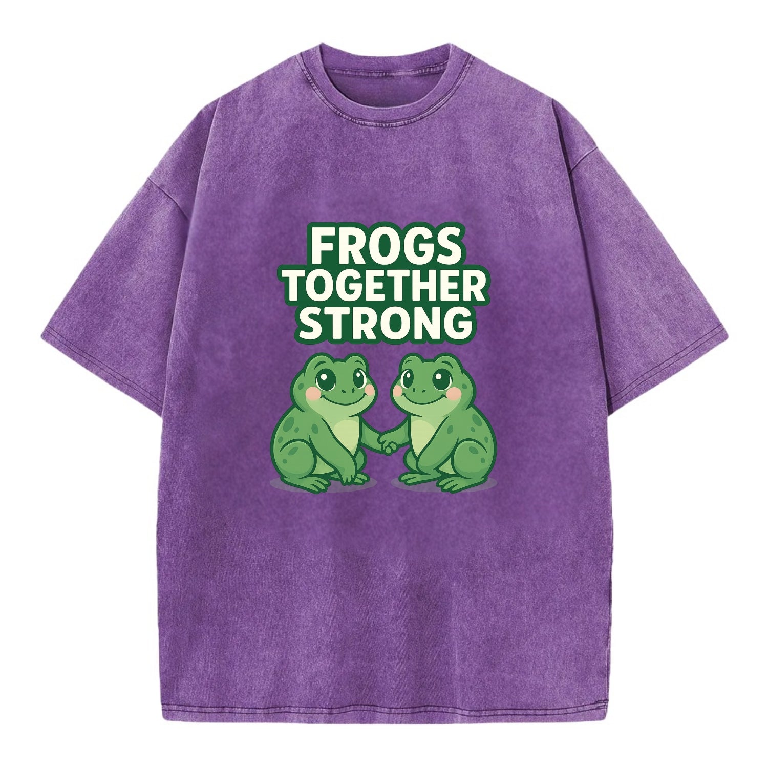 Frogs Together Strong 2 - Vintage T-shirt - Purple