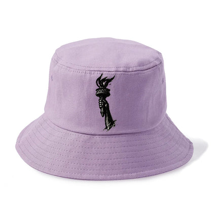 Statue of Liberty torch - freedom and democracy ink painting - Bucket Hat - Purple