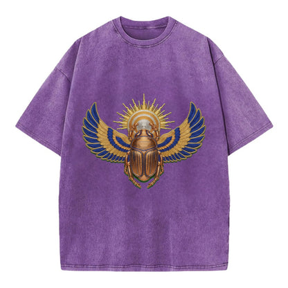 Winged Scarab - Vintage T-shirt - Purple