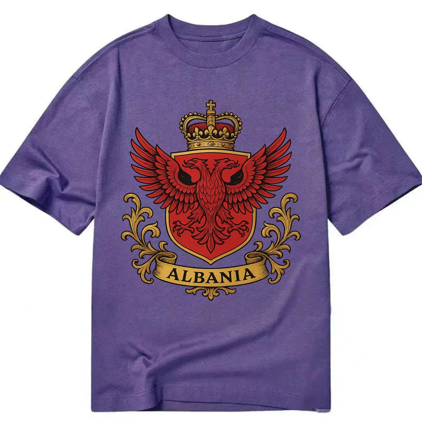 Albania Heritage Badge  - Classic T-shirt - Purple