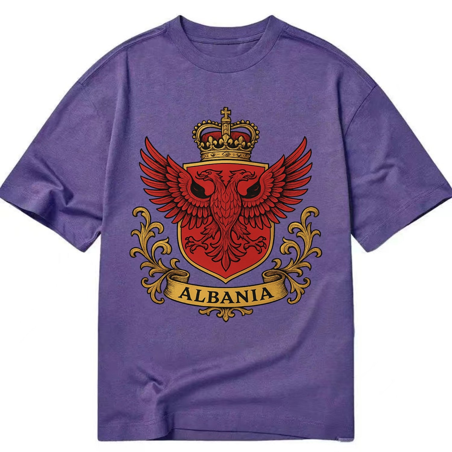 Albania Heritage Badge  - Classic T-shirt - Purple