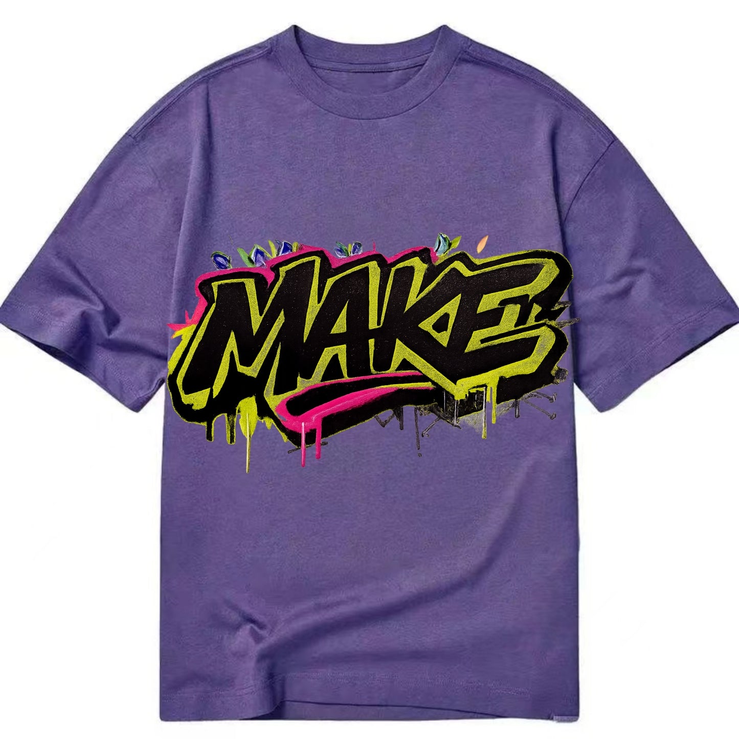 Bold typography design - "MAKE" - creating, producing, doing - Classic T-shirt - Purple