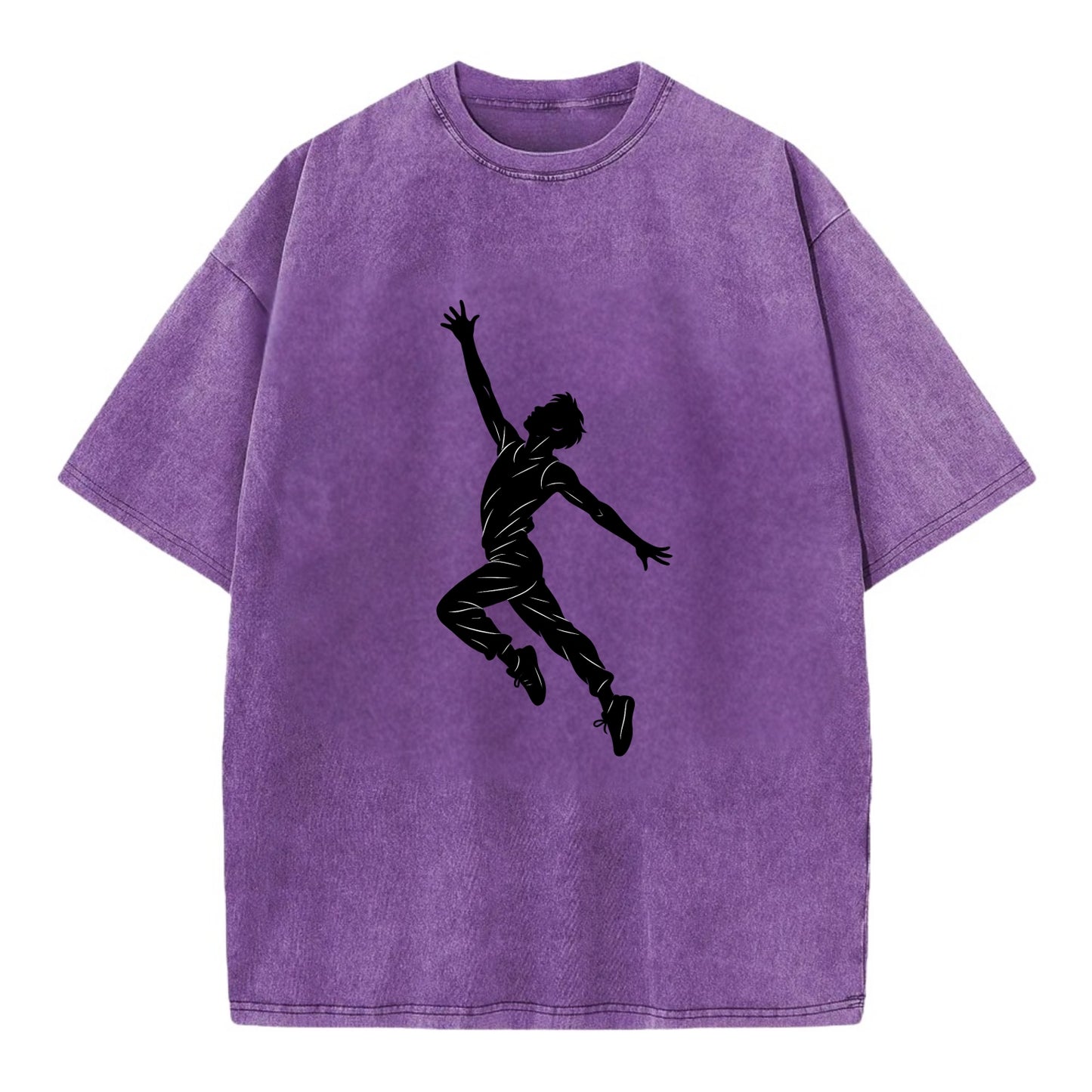 Modern dancer reaching skyward - Vintage T-shirt - Purple
