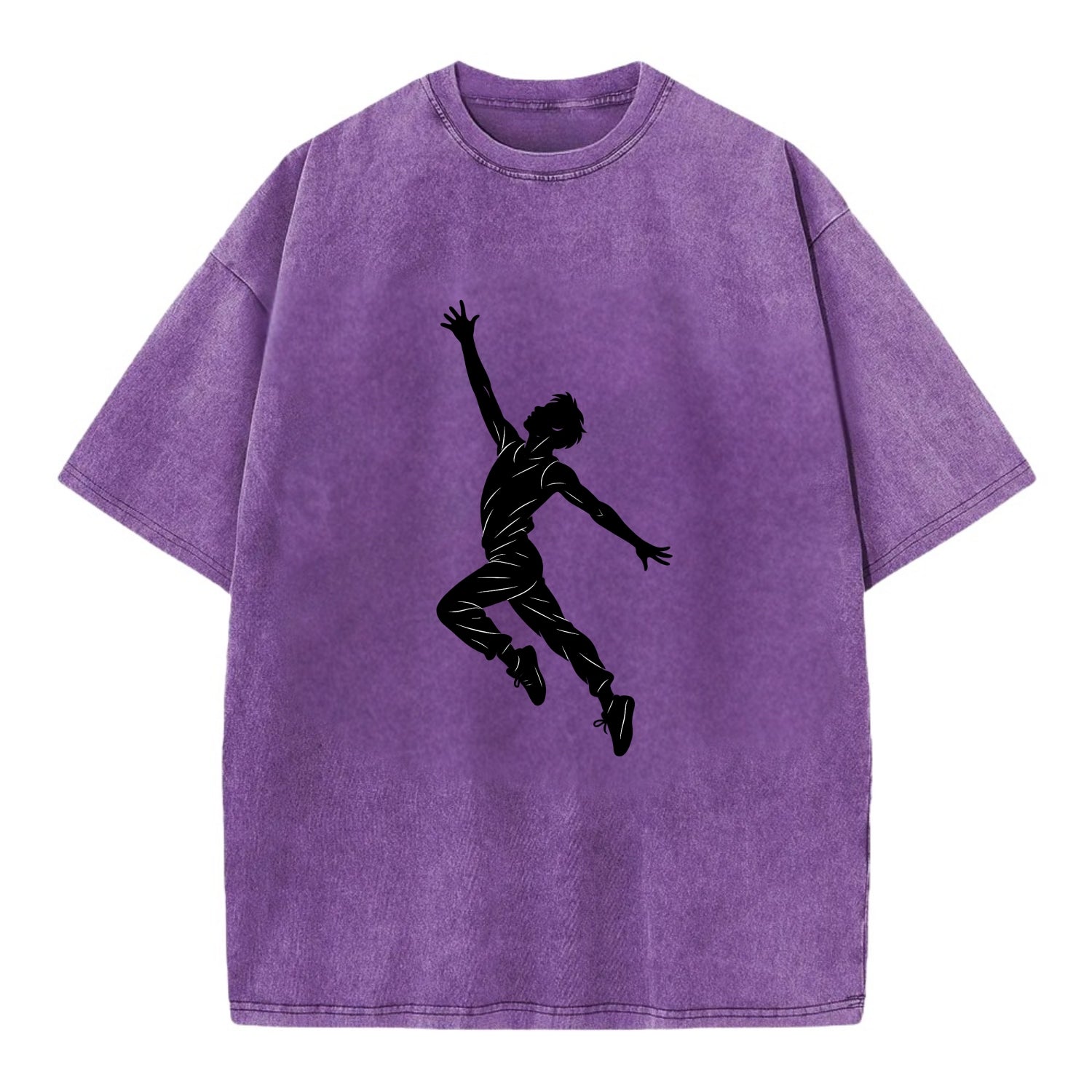 Modern dancer reaching skyward - Vintage T-shirt - Purple