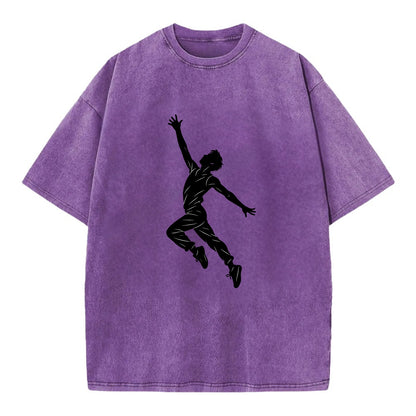 Modern dancer reaching skyward - Vintage T-shirt - Purple