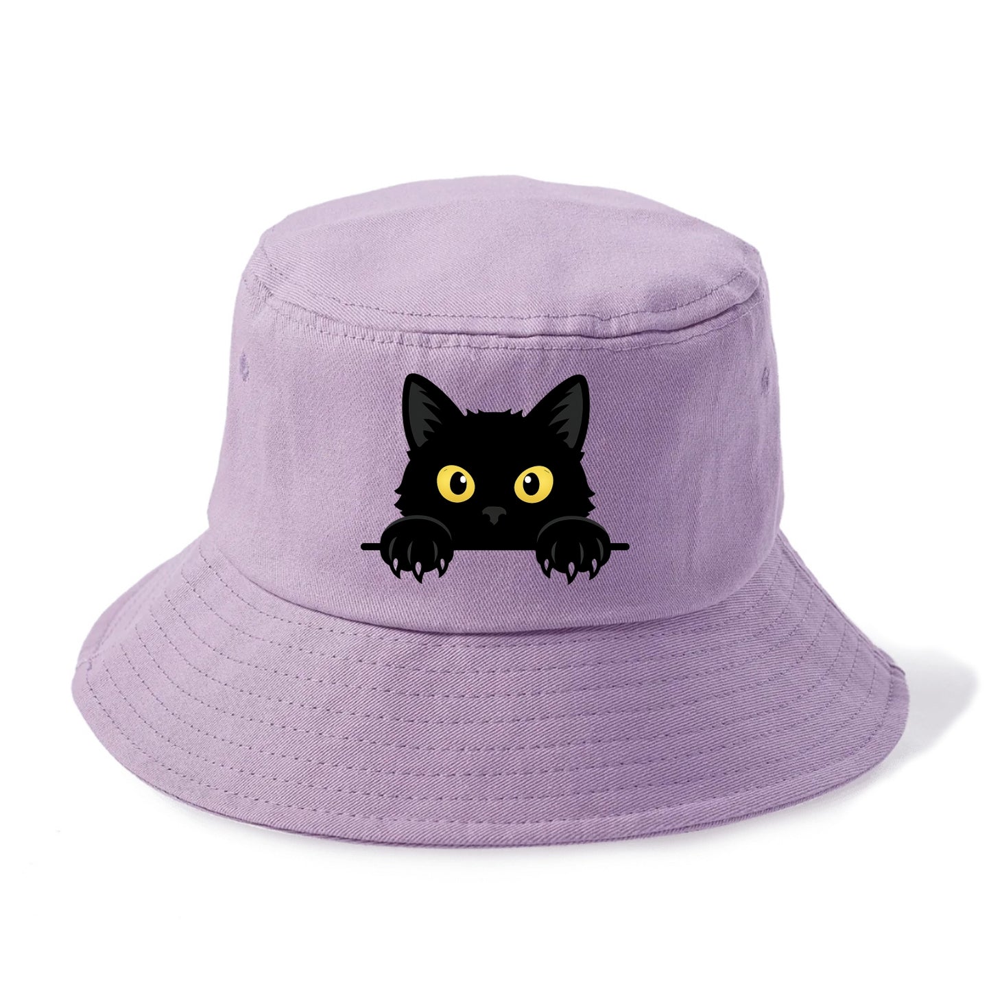 Black Cat  - Bucket Hat - Purple