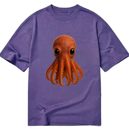 Baby Giant Pacific Octopus - reddish, smaller tentacles, expressive eyes, - Classic T-shirt - Purple