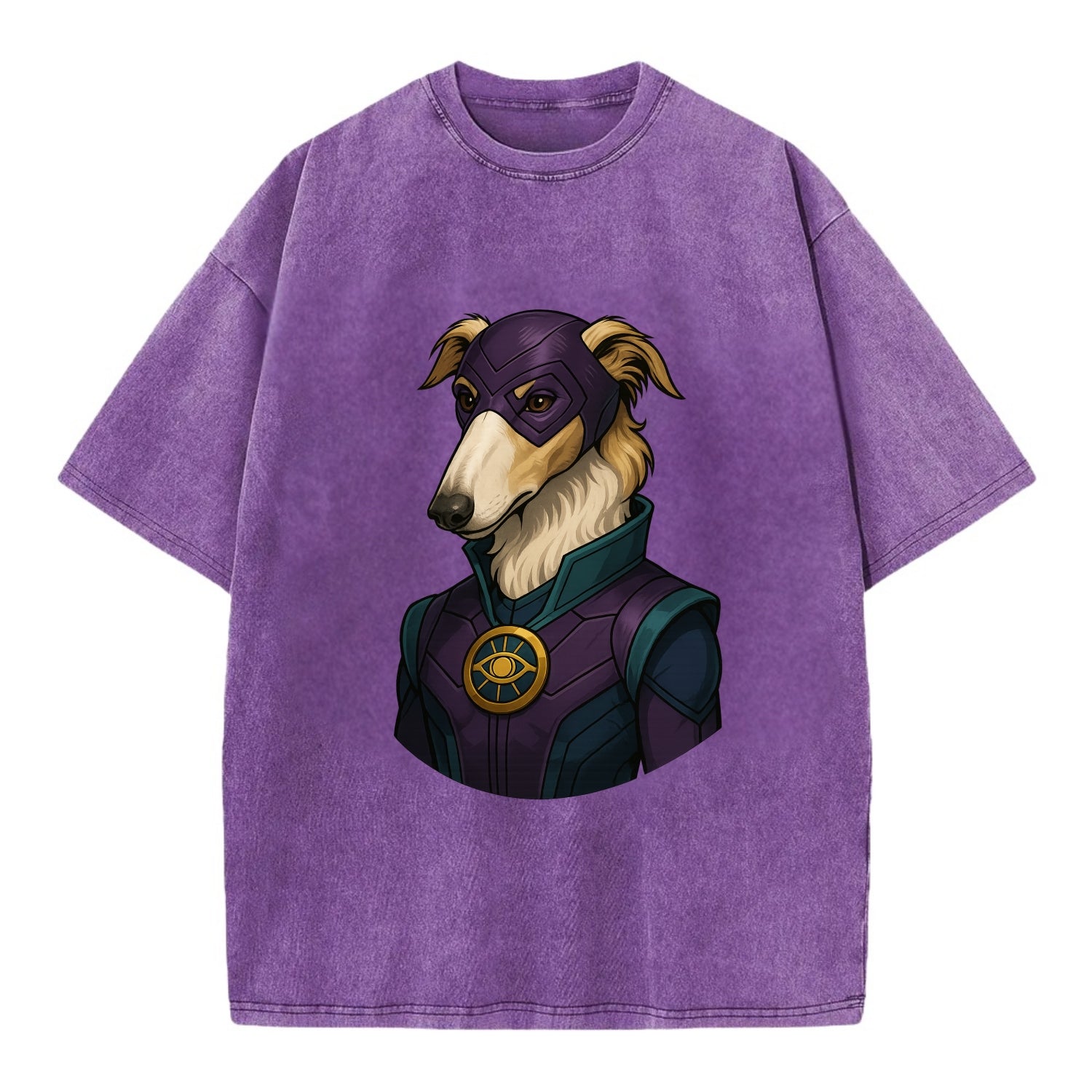 Borzoi Mystic Hero  - Vintage T-shirt - Purple