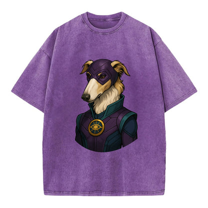 Borzoi Mystic Hero  - Vintage T-shirt - Purple