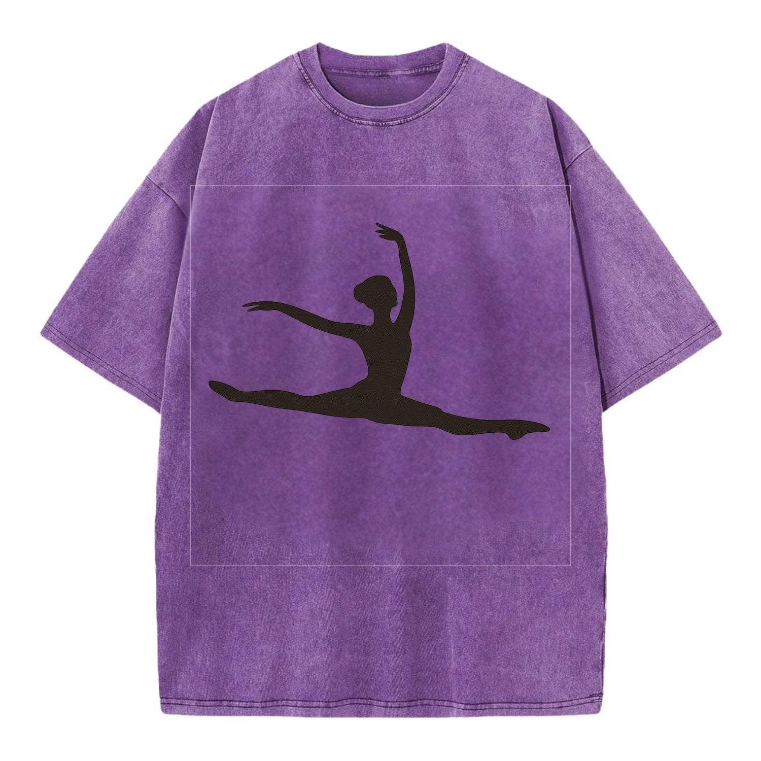 Ballet dancer in grand jete leap - Vintage T-shirt - Purple